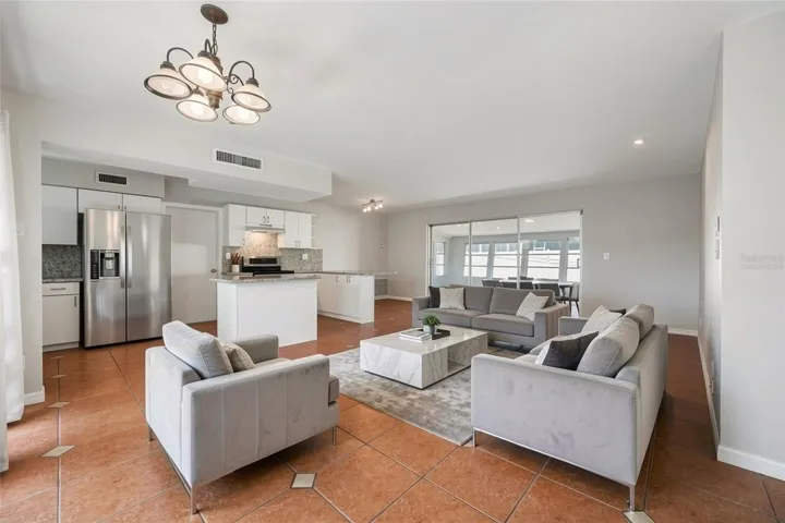 Living room virtually staged