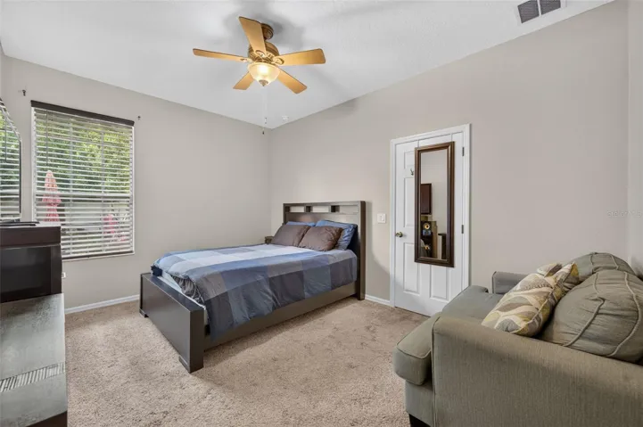 Downstairs bedroom with hall bathroom