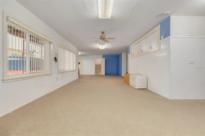Lower Level with a wall of windows for natural light