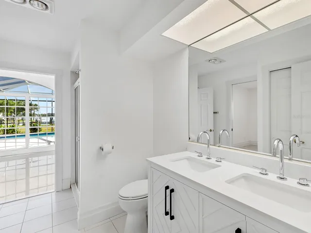 Double sink vanities in both bathrooms