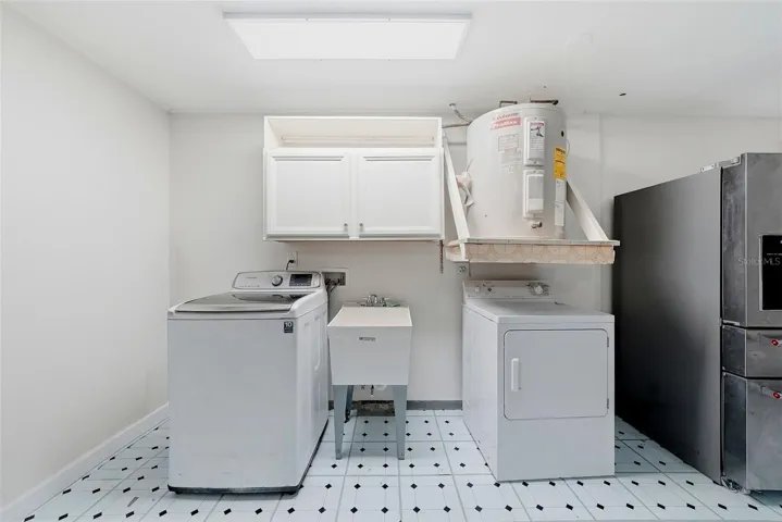 Laundry room in garage