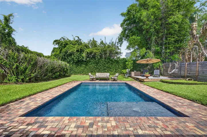 Newer saltwater pool and gorgeous brick patio