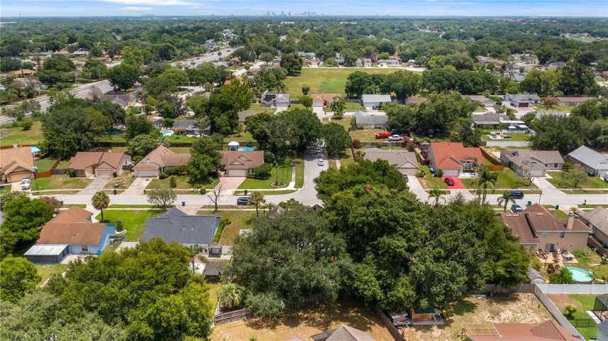 Aerial view of neighborhood