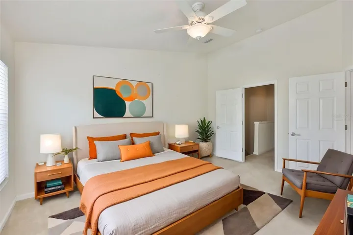 Virtually staged Primary Bedroom