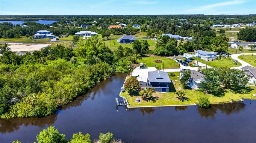 aerial view looking north over property