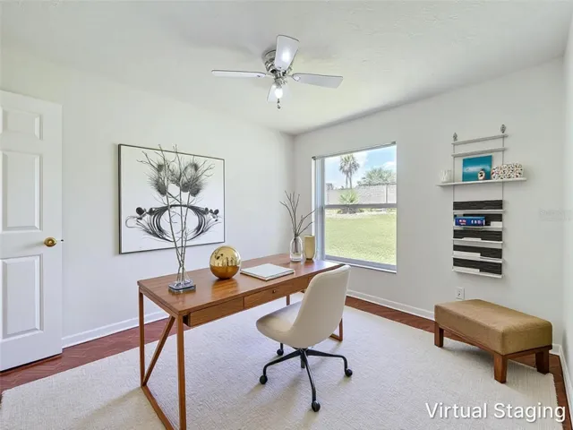 Virtually Staged as Office/Den