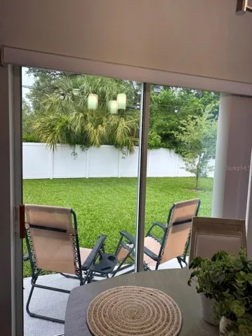 Look into backyard from kitchen