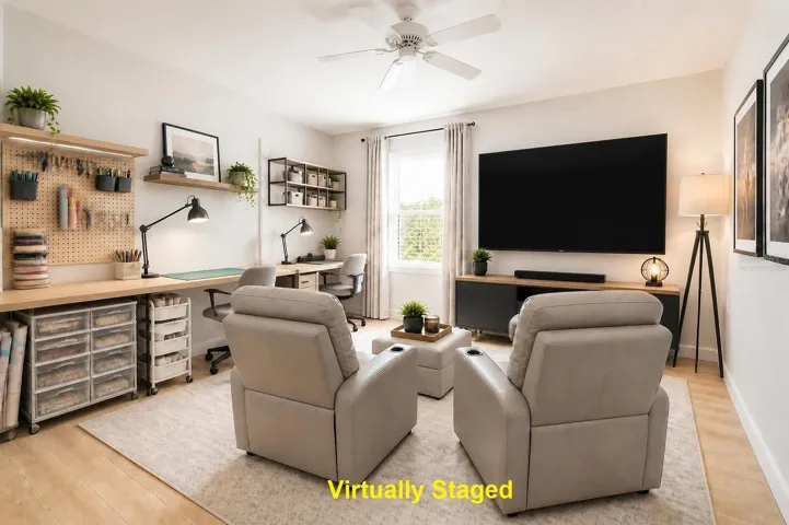 Virtually Staged Office Craft Den