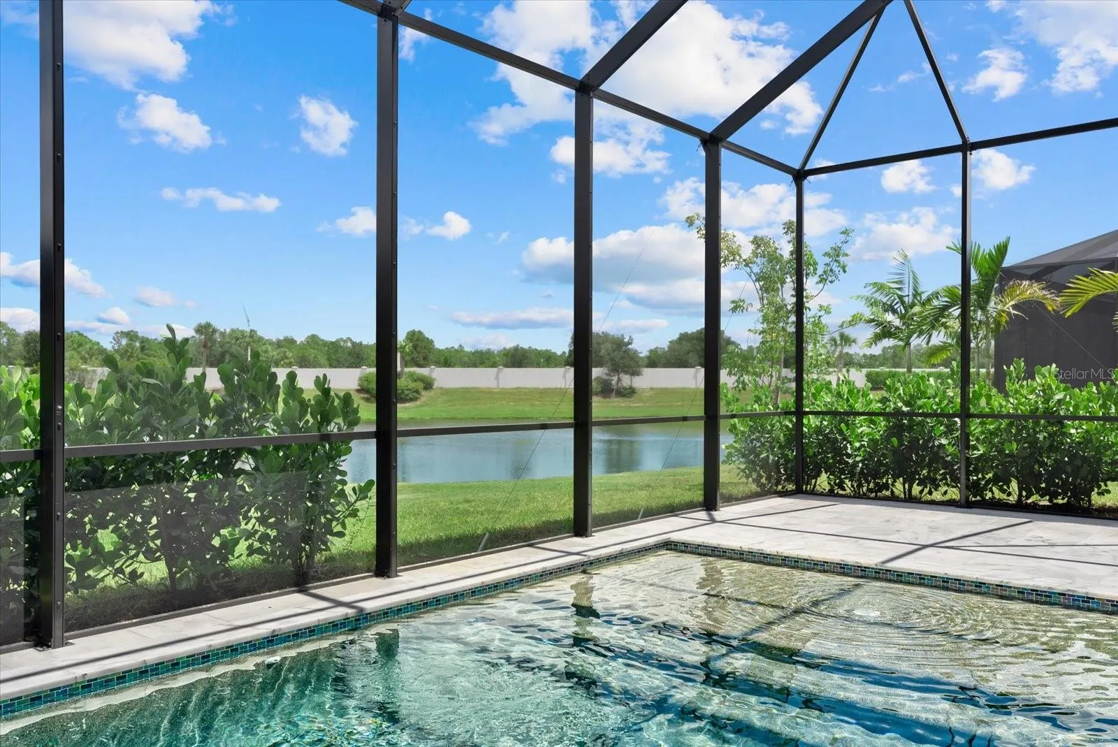 Private Pool overlooking pond