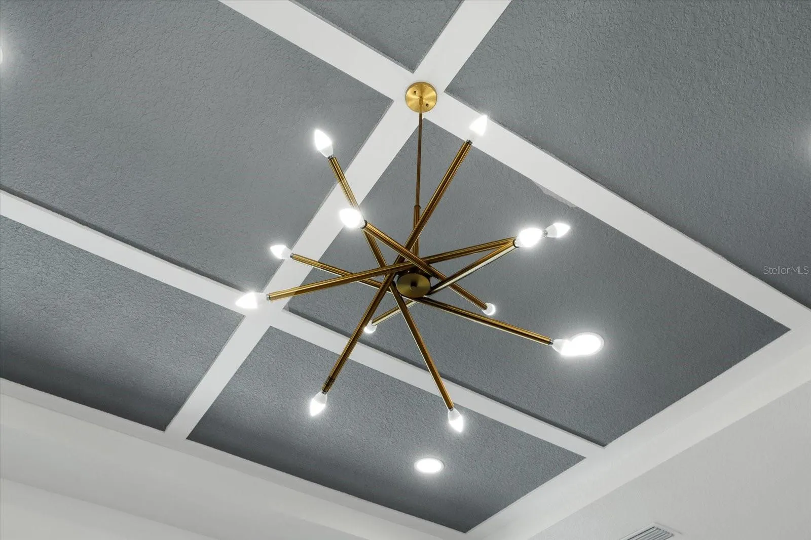 Living Room Coffered Ceiling