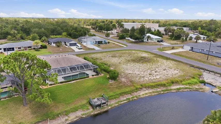 Aerial View, Canal &amp; Fishing Dock.