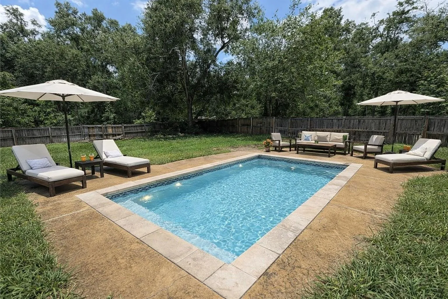 filled in pool area