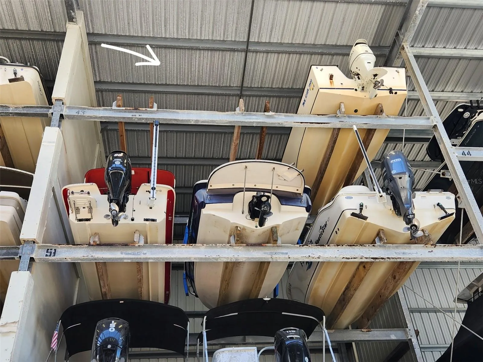 top tier rack 8.8Wx8'H and 25' long
