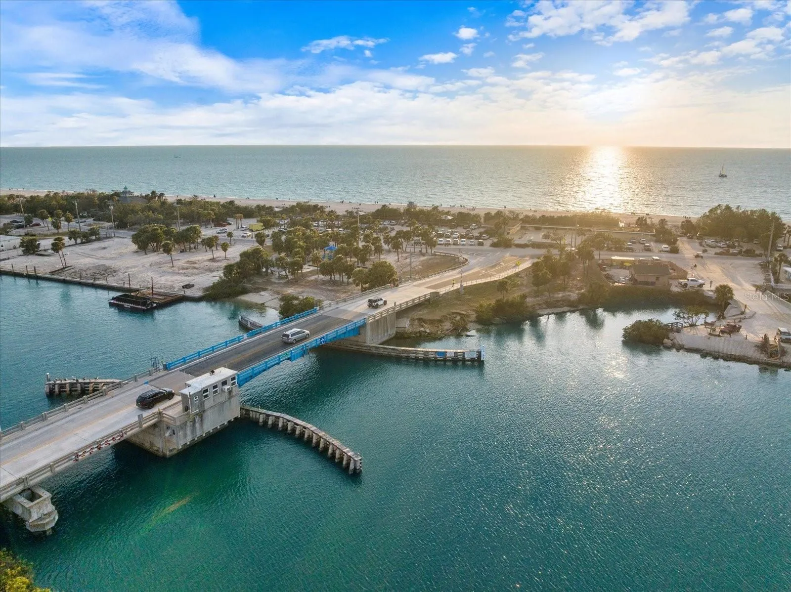 a aerial view of the intracoastal waterway and the closeness of the Gulf of Mexico