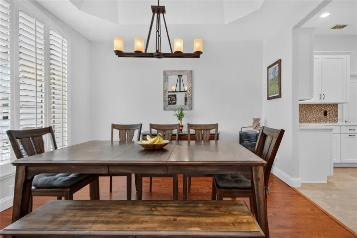 dining room opens to kitchen