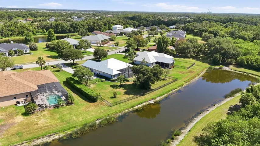 Aerial of fenced lot