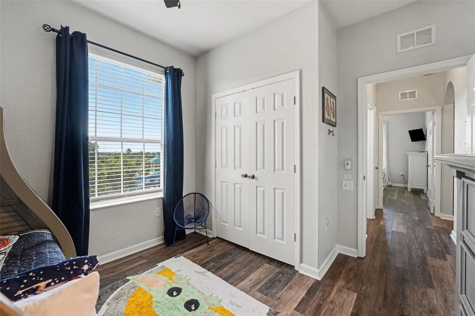 Stark Wars bedroom with pool and splash-pad views!