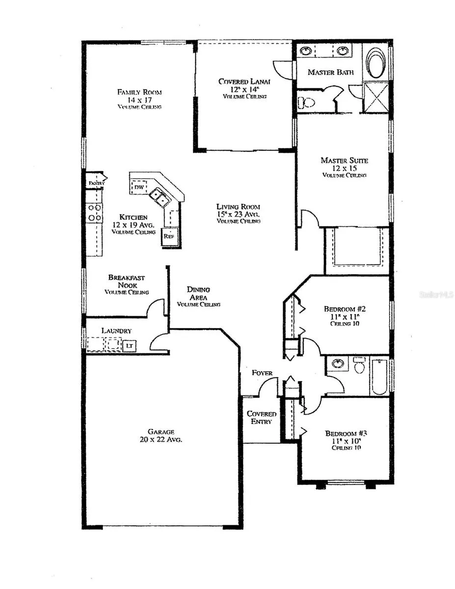 High cathedral ceiling, flow through kitchen &amp; family room