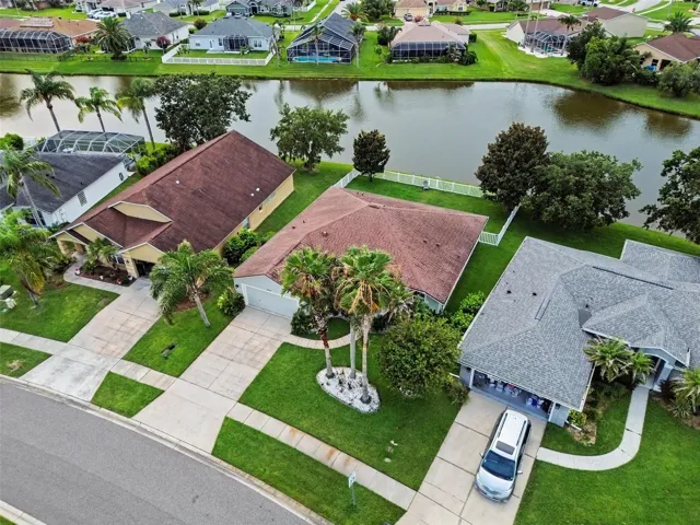 Aerial view of front yard