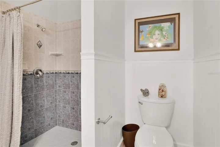 Guest and pool bathroom with shower.