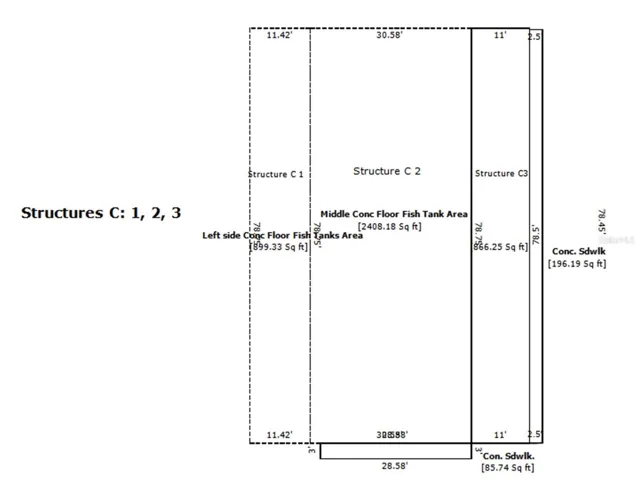 Structures C 1, 2 and 3