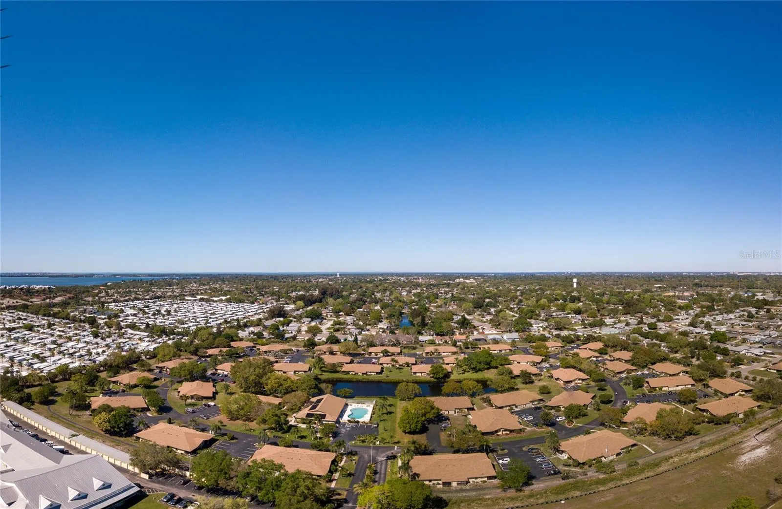 View of the community with walking trail all the way around it.