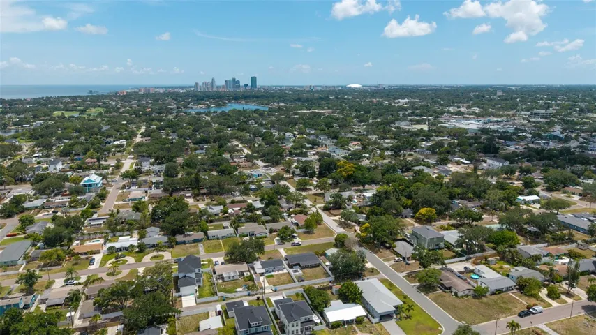Downtown view from property aerial view.