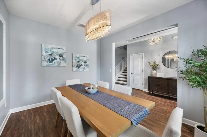 Dining Room With Gorgeous Lighting