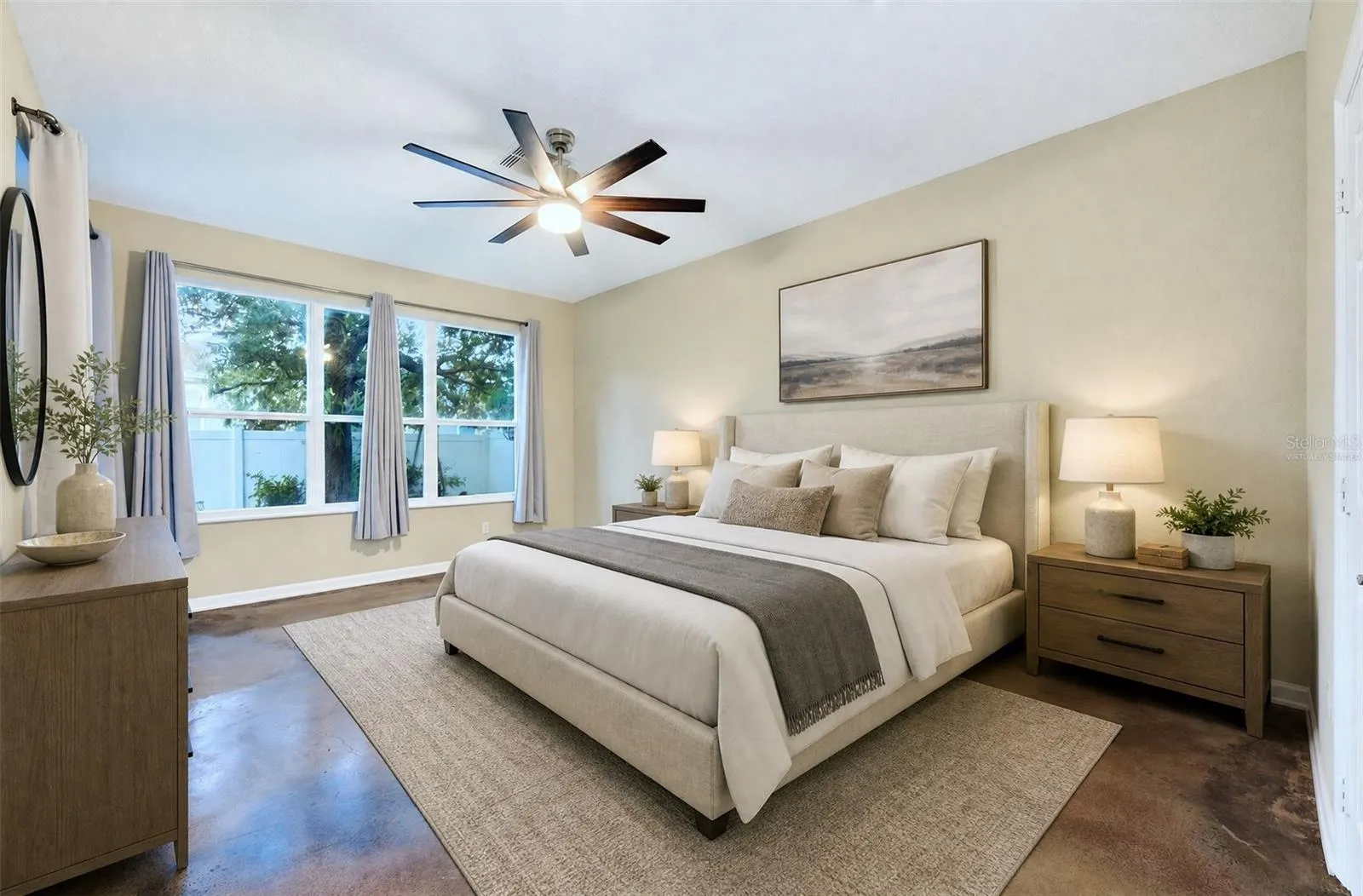 Light, bright and spacious main floor primary suite. Virtually Staged.