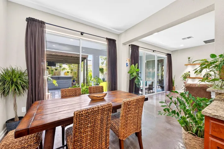 Light filled dining space.