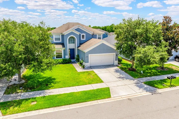 Mature trees and nicely landscaped.