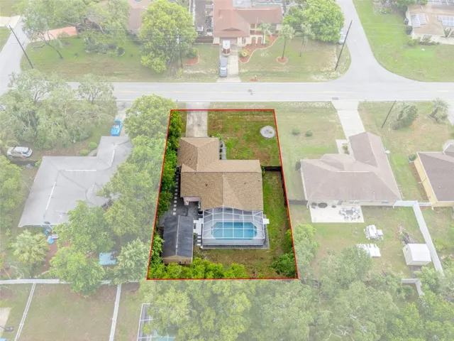 Aerial View of Home with Outlines
