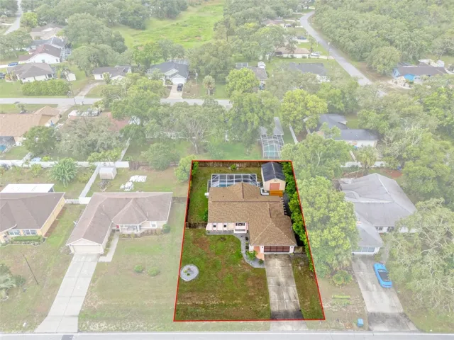 Aerial View of Home with Outlines