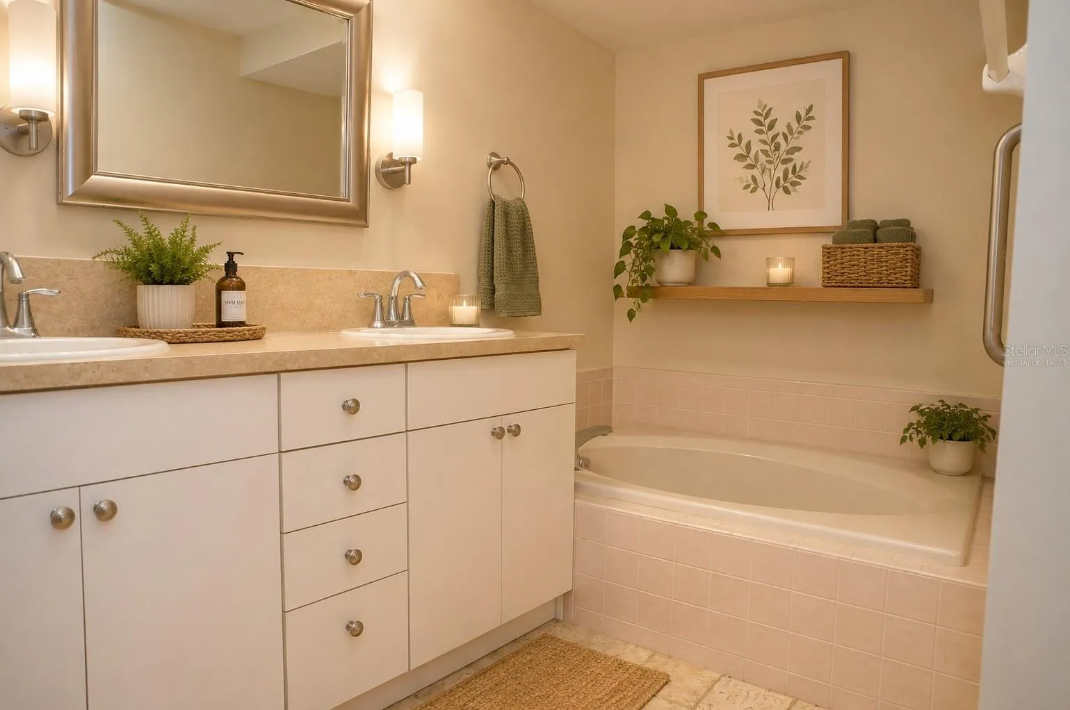 Virtually staged primary bath
