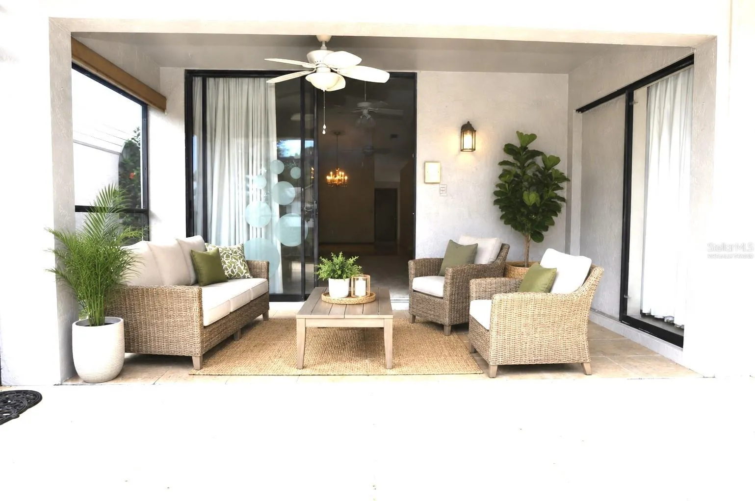 Virtually staged covered lanai