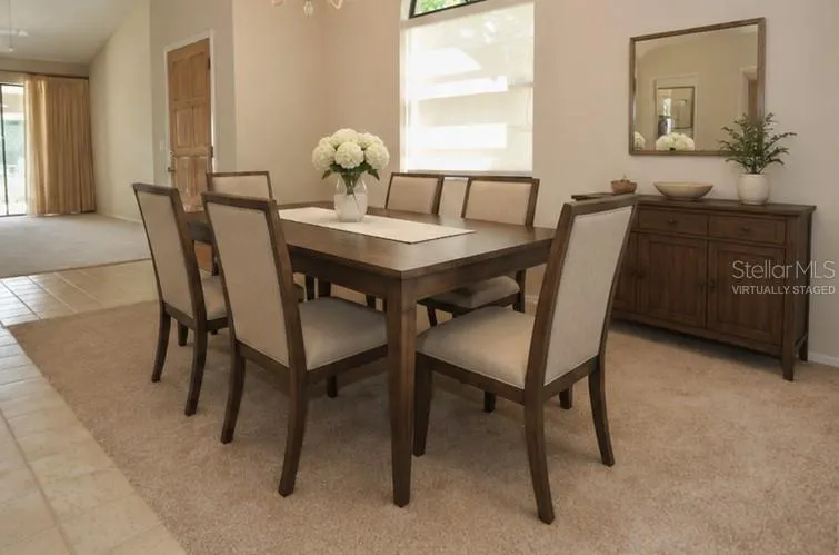 Virtually staged Dining room