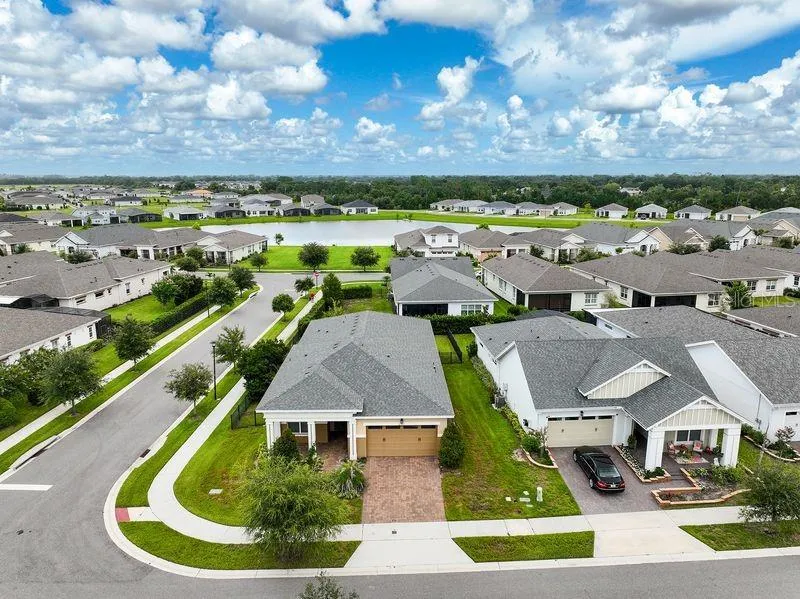 Aerial view of the home