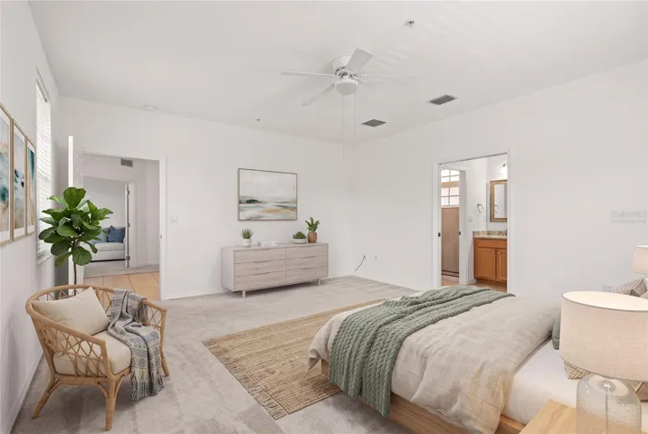 Virtually staged 2nd primary bedroom