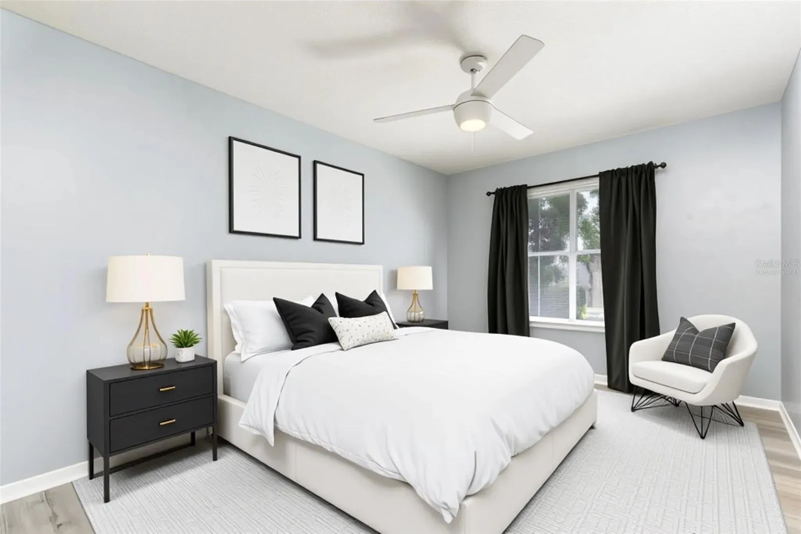 Virtually staged bedroom 2