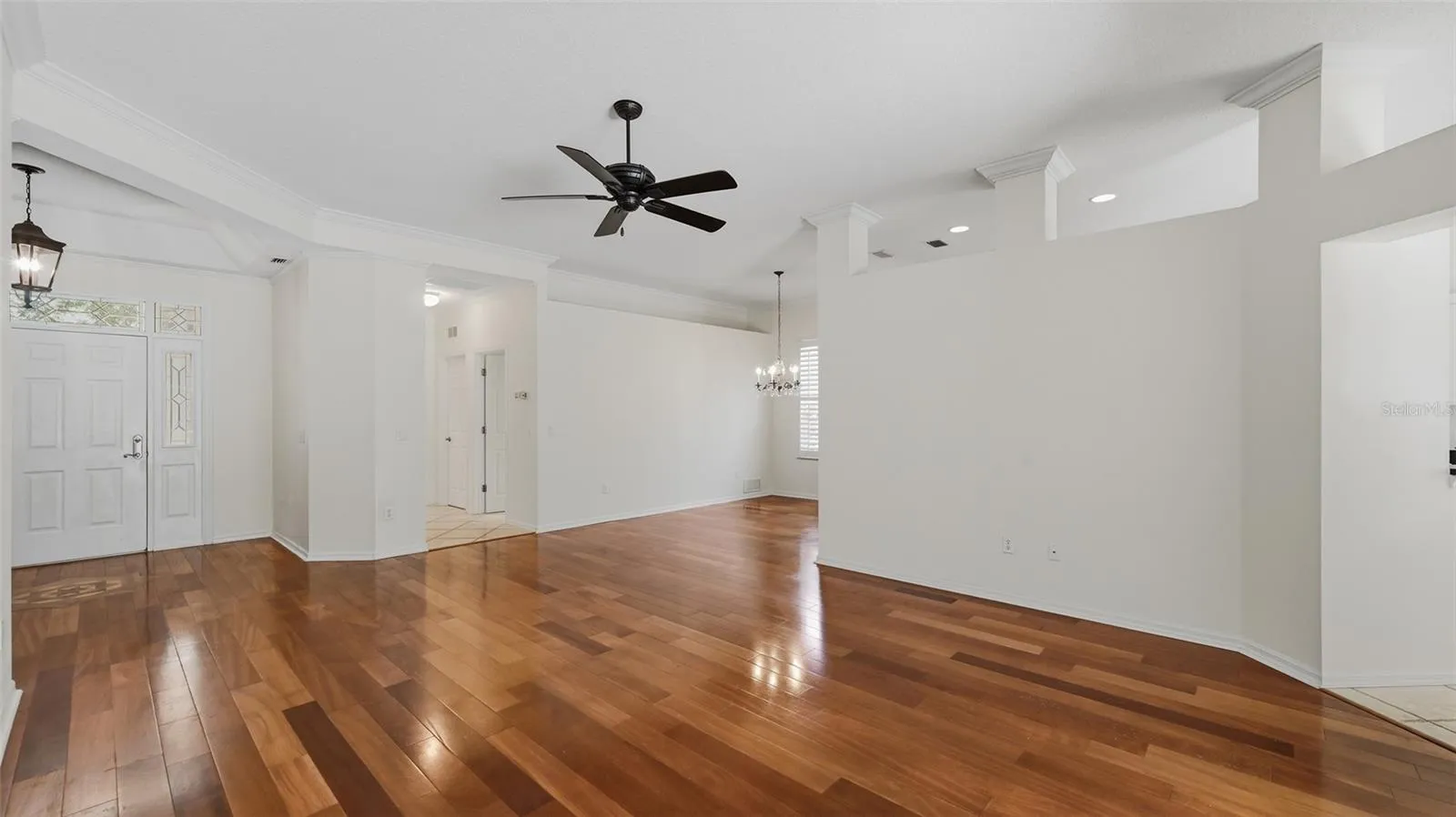 Living room and dining room