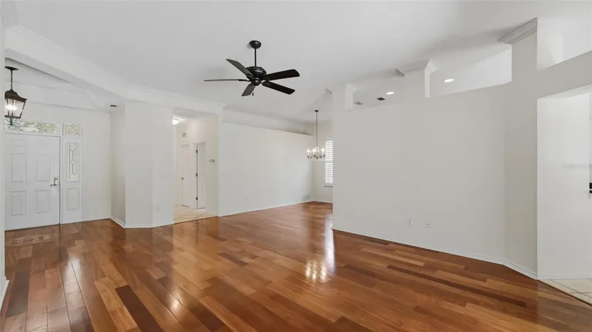 Living room and dining room