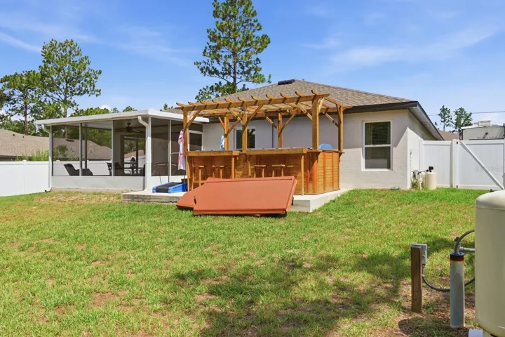 fenced backyard