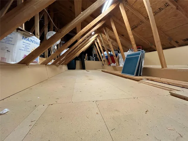 Attic with flooring for easy storage!