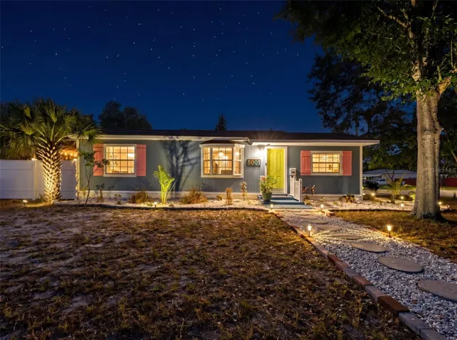 Front elevation night