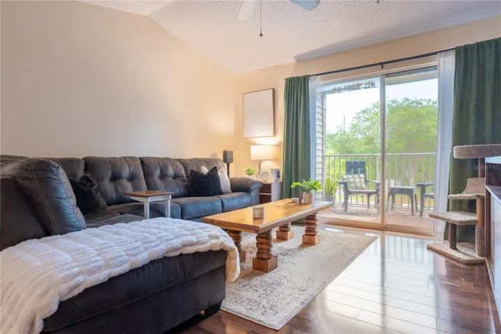 Living Room with vaulted ceiling