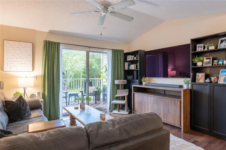 Living Room with vaulted ceiling