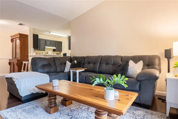 Living Room with vaulted ceiling