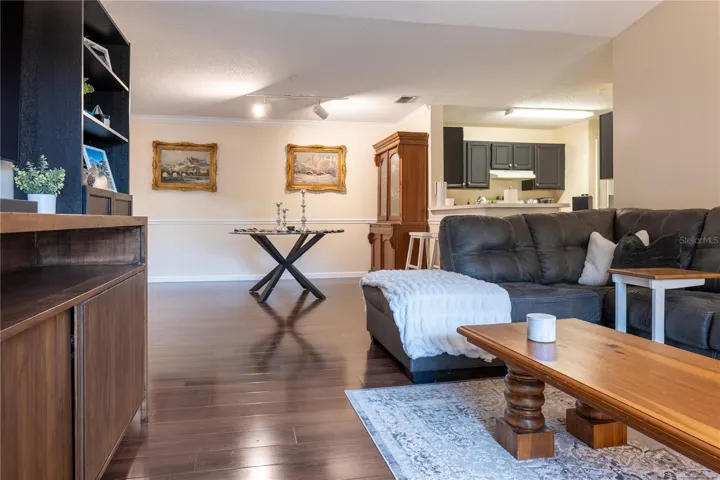 Living Room looking into Dining Room / Kitchen