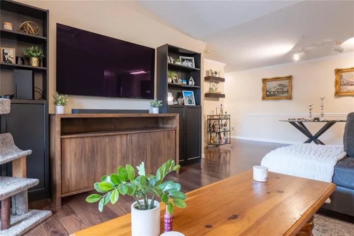 Living Room with vaulted ceiling