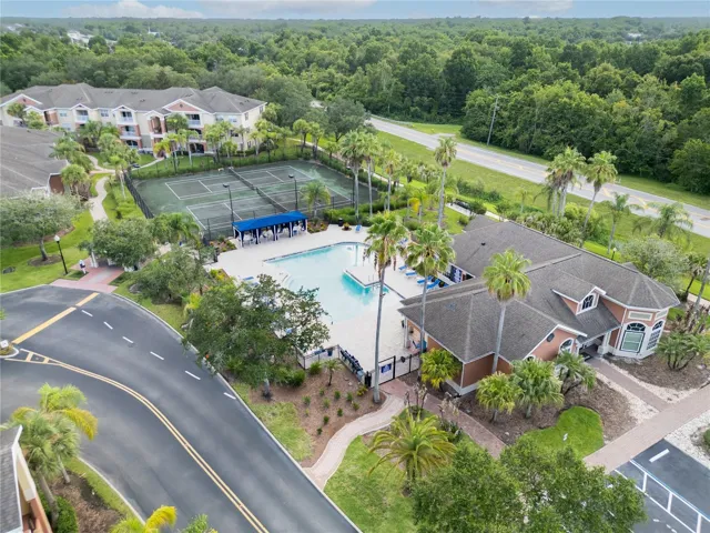 Community Pool and Tennis Courts from above